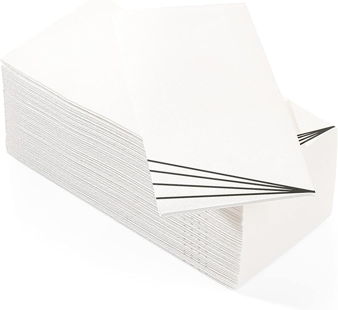 100 Pack Linen Feel Guest Paper Hand Towels | Disposable Super Absorbent Airlaid Paper Towels For Bathroom, Party, Weddings, Or Events | 12 x 17 Inches 1/6 Folded Decorative Design