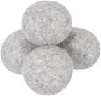 uxcell 4 Pcs Wool Dryer Balls, 2.4 Inches Wool Laundry Dryer Balls for Reducing Clothing Static and Wrinkles, Light Grey