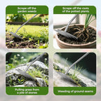 Gardening Hand Weeder Tools, 2025 New Weeding Artifact Uprooting Weeding Tool, 4-Teeth Garden Weed Puller Tool Stainless Steel Manual Weeders for Digging, Weed Removal