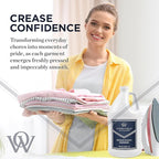Oxford & Wells Premium Wrinkle Releaser Spray Starch - Ironing Spray, Original Scent, Non-Aerosol Fabric Care - Non-Flaking, Non-Streaking, Gentle on Fabrics - Wrinkle Spray for Clothes - 128 Ounce