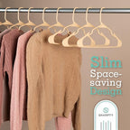 Sharpty Plastic Hangers Clothes Hangers for Clothing, Closet, Coats & Shirts - Notched, Durable & Space Saving - for Everyday Standard Use, Room Essentials & Basics - 20 Pack - Beige