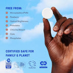 BLUELAND Laundry Essentials Kit, Fragrance Free & Clear - Plastic-Free Laundry Detergent Tablets, Oxi Booster, and Reuseable Natural Wool Dryer Balls