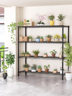 Golpart 4 Tier Adjustable Storage Shelves,Heavy Duty Metal Utility Shelf 1400LBS Capacity Wire Shelving Unit Organizer Rack for Kitchen Office Pantry Room 18" D x 46" W x 59" H Black