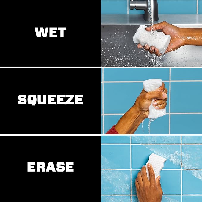 Mr. Clean Magic Eraser Sponge, All Purpose Cleaner, Cleaning Scrubber, Kitchen, Bathroom, Shower, Oven, Cleaning Supplies, Variety Pack with 1 Ultra Thick, 2 Ultra Foamy, & 3 Extra Durable, 6ct