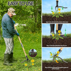 Weeder - Stand Up Weed Puller Tool Made with Long Handle - Real Bamboo & 4-Claw Steel Head, Weeding Tool Weed Remove Tool for Lawn/Yard