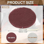 uxcell 8Pcs Scrubber Scouring Pad, 4 Inch 600 Grits Drill Power Brush Hoop and Loop Scrub Pads Discs Polishing Pad for Household Furniture Automotive Cleaning, Red