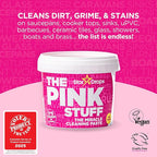 Stardrops - The Pink Stuff Bathroom Cleaning Kit – Cleaning Paste, Bathroom Foam Spray, Toilet Foaming Powder, SQeeZY Sponge & 3 Microfiber Cloths – Tough on Stains, Grease & Soap Scum