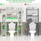 Besiost Over The Toilet Storage with 2 Drawers - 11 Tier Bathroom Organizer Freestanding Space Saver Storage Rack with Adjustable Shelf Above Toilet Stand with 4 Hooks for Restroom, Laundry, White