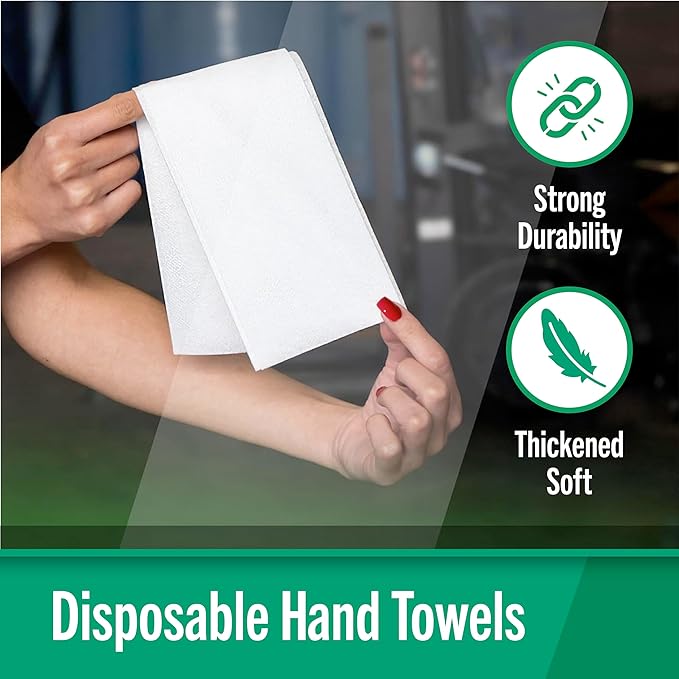 200-count Fresh Towel Disposable Linen-Feel Cloth-Like Guest Hand Towels (12"x16.5") for Bathroom, Kitchen, Party, Wedding, Restaurant or Events| Soft and Absorbent Disposable Napkins