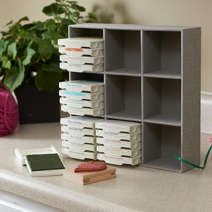 Household Essentials Grey 728-1 Deep 9 Section Drawer Organizer Box for Storage 12 in x 3.13