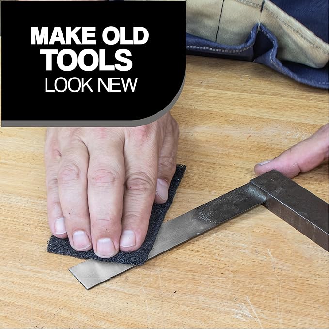 6" x 9" Non-Woven Surface Prep Scuff Pads for Wood, Metal, Surface Removal, Paint Stripping, Rust Removal, Deburring, Very Coarse Abrasive Pad for Woodworking - 150 Grit - 10 Pack (Black)