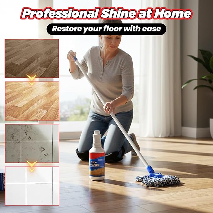 Floor Restore for Wood Floors: Floor Clean Restorer & Polish for Tile, Shine Wood, Laminate, Vinyl, Bamboo - Quick-Drying Flooring Protection Agent (2, 150 ml)