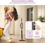 Schenley Steam Mop Cleaner Powerful - 15s Fast Heat-Up, Chemical-Free for Hardwood/Tile/Laminate & Floors/Walls, Washable Pads, 3 Modes for Carpet, Lightweight, Self-Standing, Sleek Design