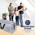Homesure 12 Pack Large Strong Moving Bags with Zippers & Carrying Handles - Water-Resistant - Heavy Duty Storage Tote for Space Saving Moving Storage, Fold Flat, Alternative to Moving Box (Silver)