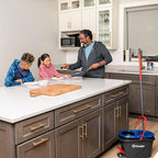 O-Cedar RinseClean Spin Mop & Bucket System + 2 Extra Mop Heads| Clean with Water | Removes 99% of Bacteria