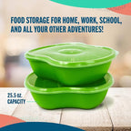 Preserve Dishwasher Safe BPA Free Sandwich Food Storage Container Made from Recycled Plastic in the USA, Set of 2, Apple Green