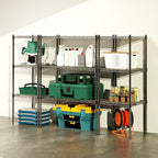 Whitmor 1 Tier Shelving Units, Wire Rack Storage Organizer, 30" L x 14" W x 15" H, Black w/Liner