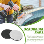 Power Scrub Pads, Scrubbing Pads 1000 Grits Scouring Discs - Fitting for (Home Kitchen Cleaning - Drill Attachment - Scrubber Replacement) 8 Pcs & 4 Inch & Gray