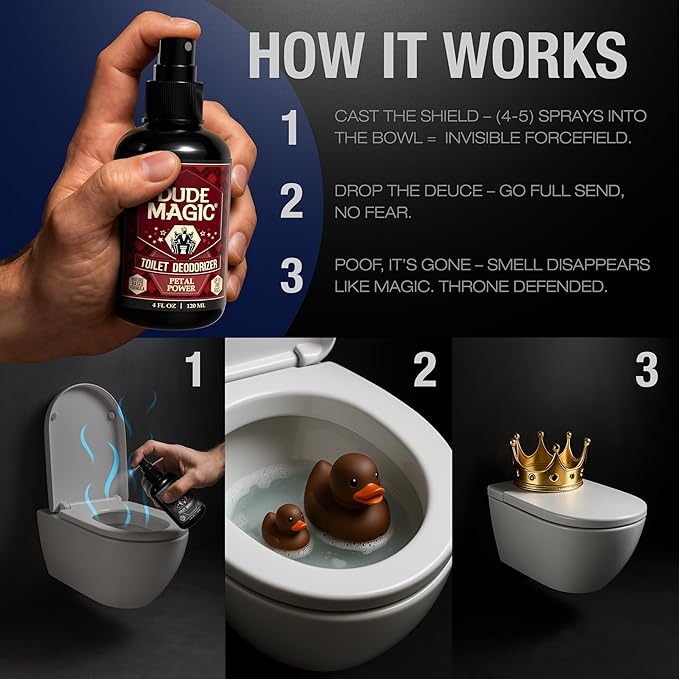 Toilet Deodorizing Spray | Natural Before You Go Toilet Spray | Pre-Poop Bathroom Odor Eliminator with Essential Oils | Travel Size Bathroom Air Freshener | Petal Power 4oz