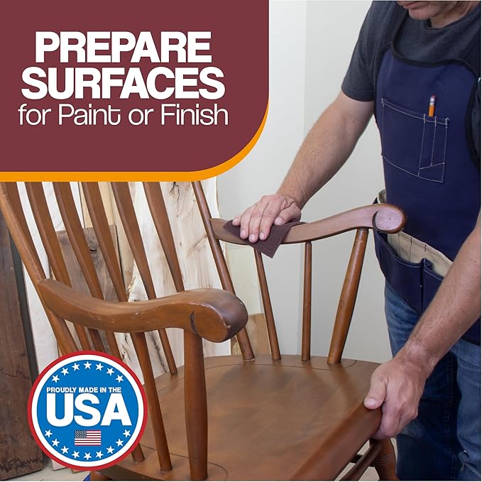 6" x 9" Non-Woven Surface Prep Scuff Pads for Wood, Metal, Scuff Sanding Between Coats of Finish/Paint, Rust Removal, Deburring, Clean Metal, Medium Scuffing Pads - 320 Grit - 10 Pack (Maroon)