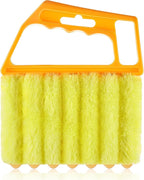 Geiserailie 1 Pcs Window Venetian Blind Cleaner Duster Tool Washable 7 Fingers Dusting Cleaner and Air Vent Shutter Brush Blinds Air Conditioner Fan Duster Dirt Housekeeping Tool (Orange)