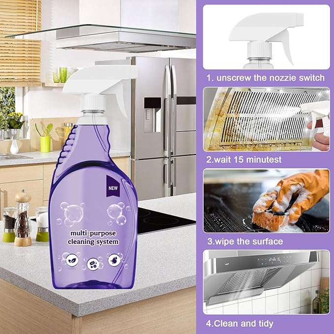 All-In-One Multi Purpose Cleaning System for Ovens, All-Purpose Cleaning Spray with 18 Pcs Cleaning Tablets, Multi-Surface Cleaner for Home Instant Stain Removal