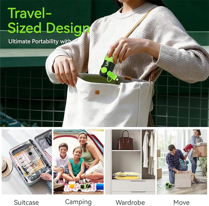 Vacuum Bags for Travel - USB Electric Pump, 9 Pack Carry-on Size Vacuum Seal Bags for Clothing - Space Saver Vacuum Storage Bags for Luggage, Travel Essentials.