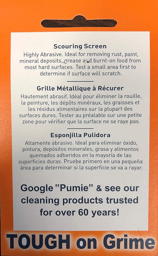 PUMIE Flexi-Scour, 5.5 x 4 Inch Flexible Scrubbing Screen for Household Cleaning, Flexible Scouring Mesh Pad, FLEX-12 C Abrasive Grit Cleaning Screen for Grill, Removes Carbon, Rust, Scale(Pack of 48)