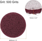 HARFINGTON 12pcs Scrubber Scouring Pads 500 Grits 2 Inch Drill Power Brush Hoop and Loop Surface Conditioning Disc Drill Scuffing Disc Scrub Pads for Home Kitchen Cleaning, Dark Red