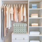 senya Large Storage Bins with Linen Collapsible Foldable Storage Cubes Fabric Closet Organizer Containers box with Flip-Top Lid for Home Bedroom Office 16.7 x 12.6 x 11.8in (Abstract Ornament)