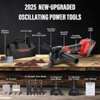 TEENO 20V Cordless Oscillating Tool with Battery, Oscillating Multi Tool with 6 Variable Speeds, Quick-Lock Change System, 4° Oscillation Angle, 26PCS Multitool Blades & Carrying Bag for DIY Projects