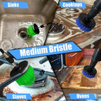 8 Pack Drill Brush Attachment Set,1/4in Power Scrubber Brush + Extend Long Attachment,Multi-Purpose Brush Drill Attachment, Power Cleaning Scrub Brush for Bathroom, Tub, Tile, Corner