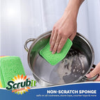 Scrub and Wipe Cleaning Pads [10 Pack] – SCRUBIT Dual Sided Scouring Pad and Sponge - Reusable Kitchen Scrubbing Sponges for Dishes, Pots, Pans Utensils & Non-Stick Cookware (Yellow)
