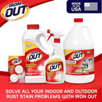 IRON OUT Rust Stain Remover Spray Gel, Removes Rust Stains in Bathrooms, Kitchens, Laundry, and Outdoors, No Scrubbing, Made in the USA, 24 Ounces, 3-Pack
