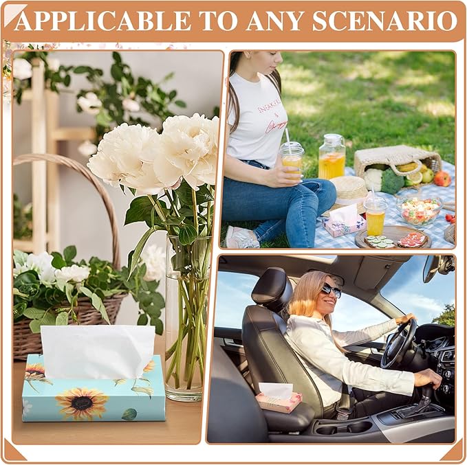 TaoBary 24 Packs Flower Small Boxes of Tissues Car Facial Tissue Boxes Disposable Tissue Packs Cube Facial Tissues 2 Ply 960 Sheets for Holiday Party Bathroom Office Floral Home Decor