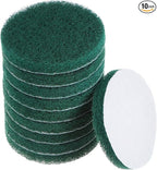 HARFINGTON 10pcs Drill Power Brush 5 inch Tile Scrubber Scouring Pads 180-240 Grit for Bathroom Kitchen Household Cleaning