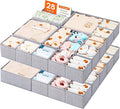 Lifewit Nursery Drawer Organizer for Clothes 28 Pack, Certified Child-safe Dresser Drawer Divider Storage Bins, Foldable Clothing Storage Basket for Baby Clothes/Underwear/Sock/Diaper in Closet