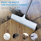 Magic Rubber Broom,50" Long Handle Floor Squeegee,Sweep and Squeegee Multifunction Household Cleaning Broom for Floor Kitchens Shower Tile Hardwood Vinyl Pet Hair (16.5inch)