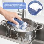 6Pcs Scrub Sponges Steel Wool Scrubber Kitchen Sponges Non Scratch Cleaning Sponge Reusable Microfiber Dish Scrubber Sponge for Cleaning Pots Pans Dishes Bathroom (3 Colors