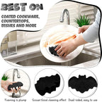 Tioncy 12 Pack Bat Sponges Kitchen Bulk Dual Sided Scrubber Gothic Sponges Dishwashing Non Scratch Bat Kitchen Accessories Dish Scouring, Black
