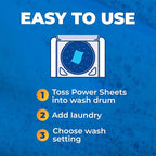 ARM & HAMMER Power Sheets Laundry Detergent Plus OxiClean Stain Fighters, 6in1, Sparkling Fresh Scent, 42 Count, 84 Medium Loads