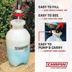 Chapin 22000 Pump Sprayer, 1 Gallon, Lawn and Garden, Hand Pressurized, Anti-Clog Filter, Adjustable Spray Nozzle, Spraying Plants, Watering, Weeds, Fertilizer and Pests, Translucent, Pack of 2