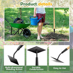 2 Pcs 55 Inch Hoe Garden Tool Diamond Head Heavy Duty Long Handle Weeding Tool Push Pull Action Stirrup Hula Hoe with Forged Steel 4 Sharp Edges for Digging Hoeing Loosing Soil