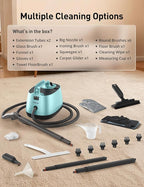 Aspiron Steam Cleaner, 293°F 58 PSI Powerful Multipurpose Handheld Steam Mop for Home Use, 21 Attachments, 50Oz Capacity, Heavy Duty Steamer for Carpets, Floors, Cars, Tiles, Crack Cleaning, Blue