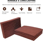 Premium 10 Pack 6" x 9" Brown General Purpose Scuff Pads - Scuffing, Scouring, Sanding, Paint Primer Prep Adhesion Scratch - Surface Preparation Automotive Car Auto Body Woodworking Wood (150 Grit)