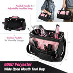 WORKPRO Pink Tool Kit with Drill, Tool Set with 20V Cordless Lithium-ion Drill Driver, Pink Drill Set for Women, 157PCS Home Tool Kit, Lady's Repairing Kit with 14-Inch Storage Bag - Pink Ribbon