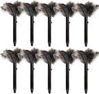Retractable Ostrich Feather Duster for Cleaning, 15 Inch Fluffy and Natural Feather Duster with Retractable Handle， Reusable Eco-Friendly Handheld Cleaning Supplies (10 pcs)
