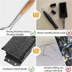 Grill Brush Bristle Free,Unique Steel Fibers Pad [Safe & Efficient] Perfect for Any Grill/Flat Tops Griddles,Safe Grill Cleaner for Outdoor Grill,Gifts for Men/Dad