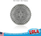 LOLA Steel Wool Wire Mesh Scouring Pad, 2 Pack, Galvanized Steel Knitted, Heavy Duty, Abrasive Scrubber, Powerful for Pots, Pans, Ovens, Grills