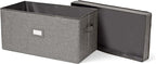 Covermates Keepsakes - Storage Box - Heavy Duty Polyester - Reinforced Handles - ID Window - Indoor Storage - Closet Storage, Grey Heather